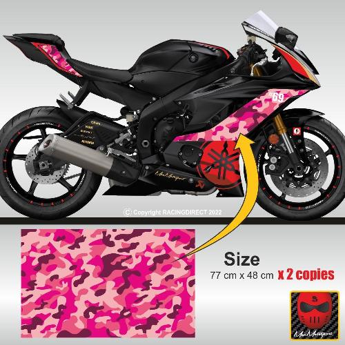 PINK CAMO Motorcycle wrap film camouflage look 