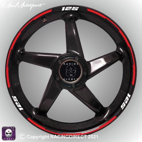 125 cc Rim decals with F-Type stripes 