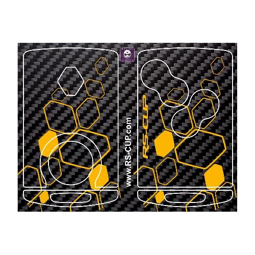 RENAULT SPORT Sticker for 4 buttons Key carbon look yellow logo RENAULT