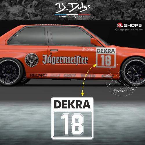 Replica DEKRA style race number Dulys