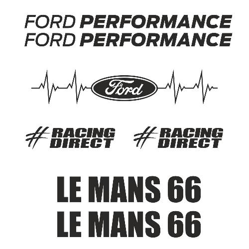 7 adesivi FORD PERFORMANCE LE MANS 66 FORD