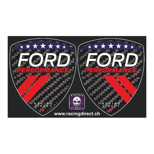 2 Adesivi FORD PERFORMANCE look carbone FORD