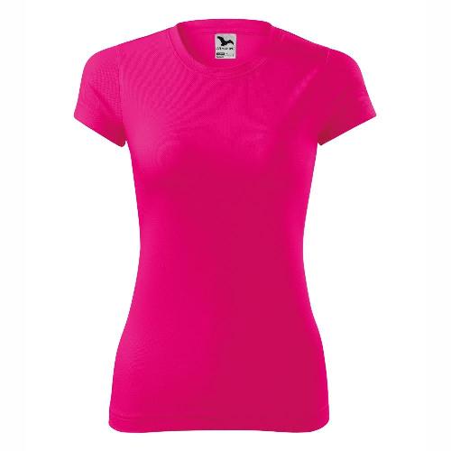 Women's fluorescent pink high visibility t-shirt for bikes and mountain bikes GKO VTT MTB