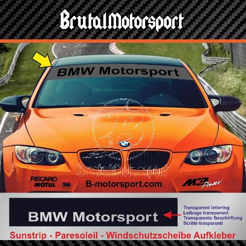 Parabrezza adesivo BMW Motorsport scritte trasparenti BMW
