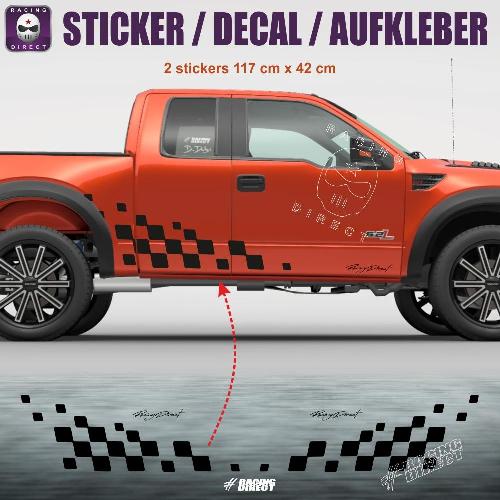 Kit stickers autocollant damier 117 cm FORD RANGER FORD
