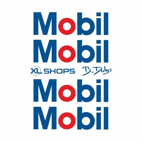 MOBIL bicolour - 4 sticker decals for vintage cars MOBIL