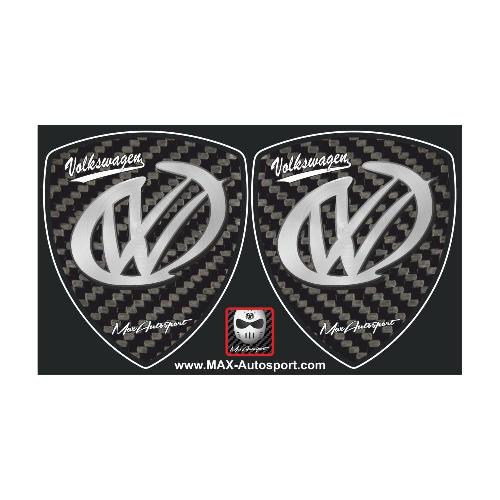 VOLKSWAGEN 2 sticker decal carbon look VOLKSWAGEN