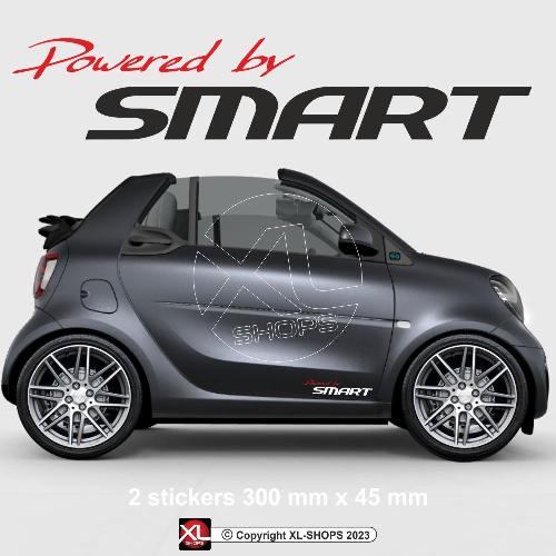 2 sticker decal Powered by SMART SMART