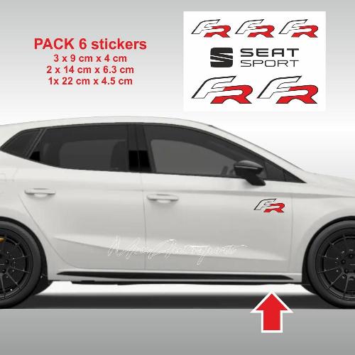 Pack 6 sticker decal SEAT FR SEAT SPORT