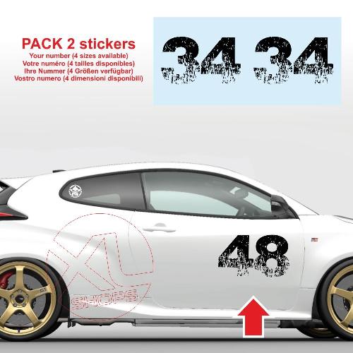 2 race number sticker decal RE_WOLT