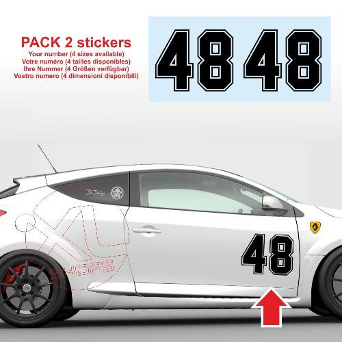 2 race number sticker decal RS-CUP