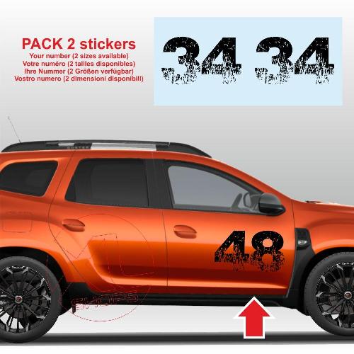 2 race number sticker decal DACIA