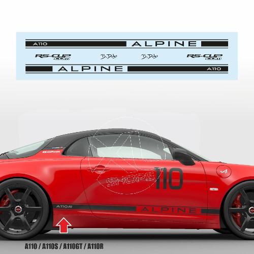 ALPINE side skirt sticker decal with customisable text - 2-colour version RS-CUP