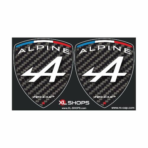 2 ALPINE logo Carbon look sticker decal ALPINE