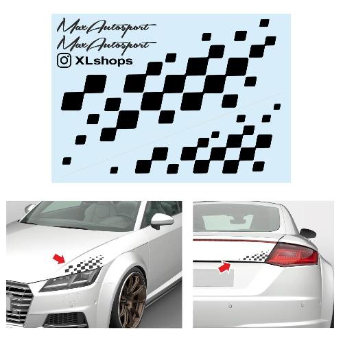 Chequered flag sticker decal for bonnet and rear trunk AUDI