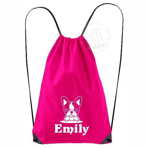 Personalized French bulldog backpack for girls with customizable name 