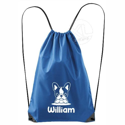 Customizable French Bulldog backpack for boys with a personalized name 