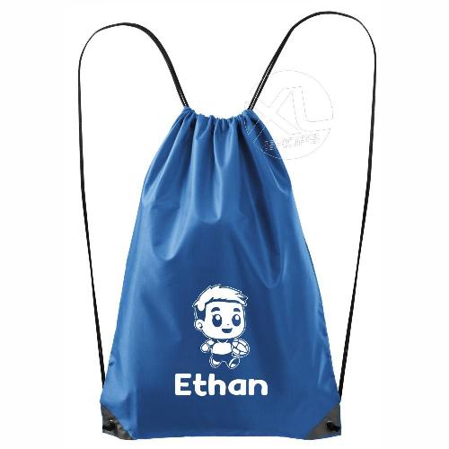 Customizable Rugby Player backpack for boys with a personalized name 